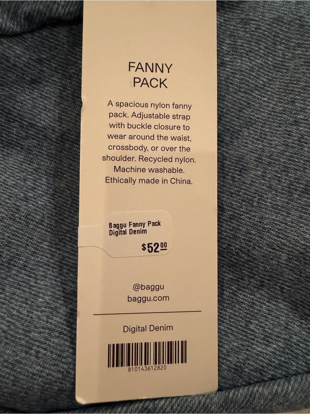 BAGGU Light Blue Crossbody Fanny Pack - Picture 2 of 2